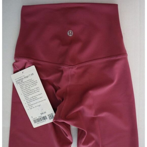 Lululemon LW5DITS Women's Sz 0 Washed Mauve Pink Align High-Rise 28" Pants - Picture 3 of 10
